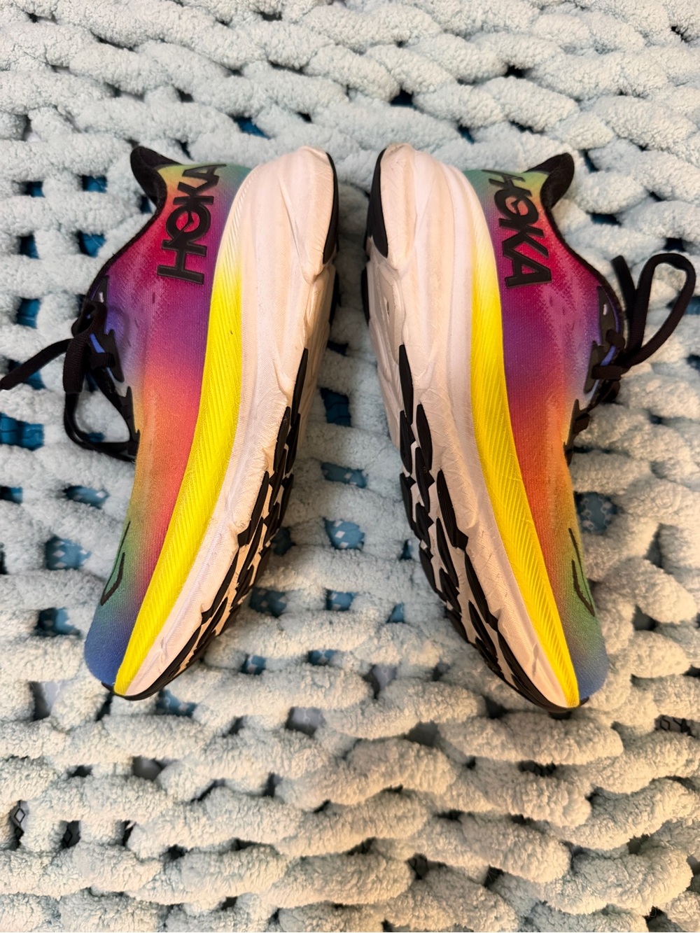 Hoka Clifton Rainbow Running Shoes Sz 6.5 - Picture 10 of 17